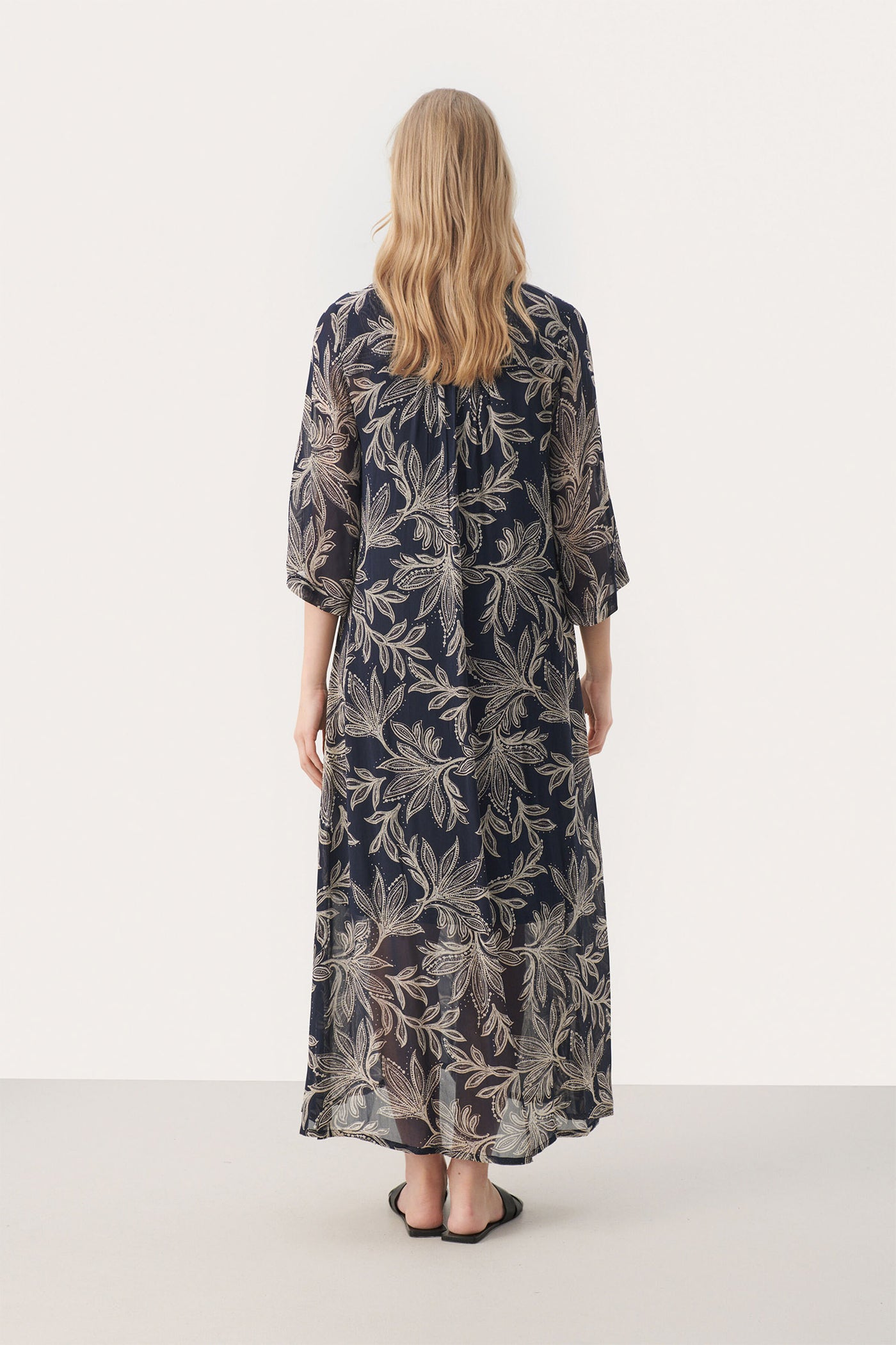 BeritPW DR Dark Navy Delicate Leaf - 30307831