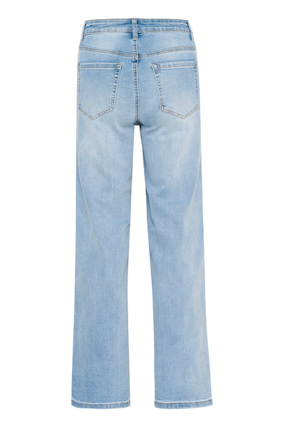 KAkarla HW Flared Jeans Light Blue Washed Denim - 10507619 Thumbnail
