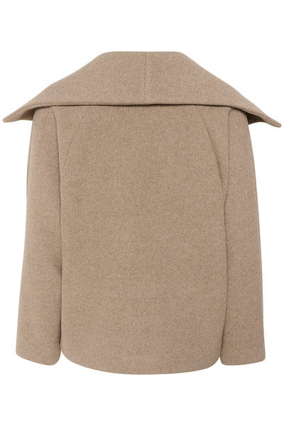 PerryIW Short Coat Sandy Grey Melange - 30108492 Thumbnail