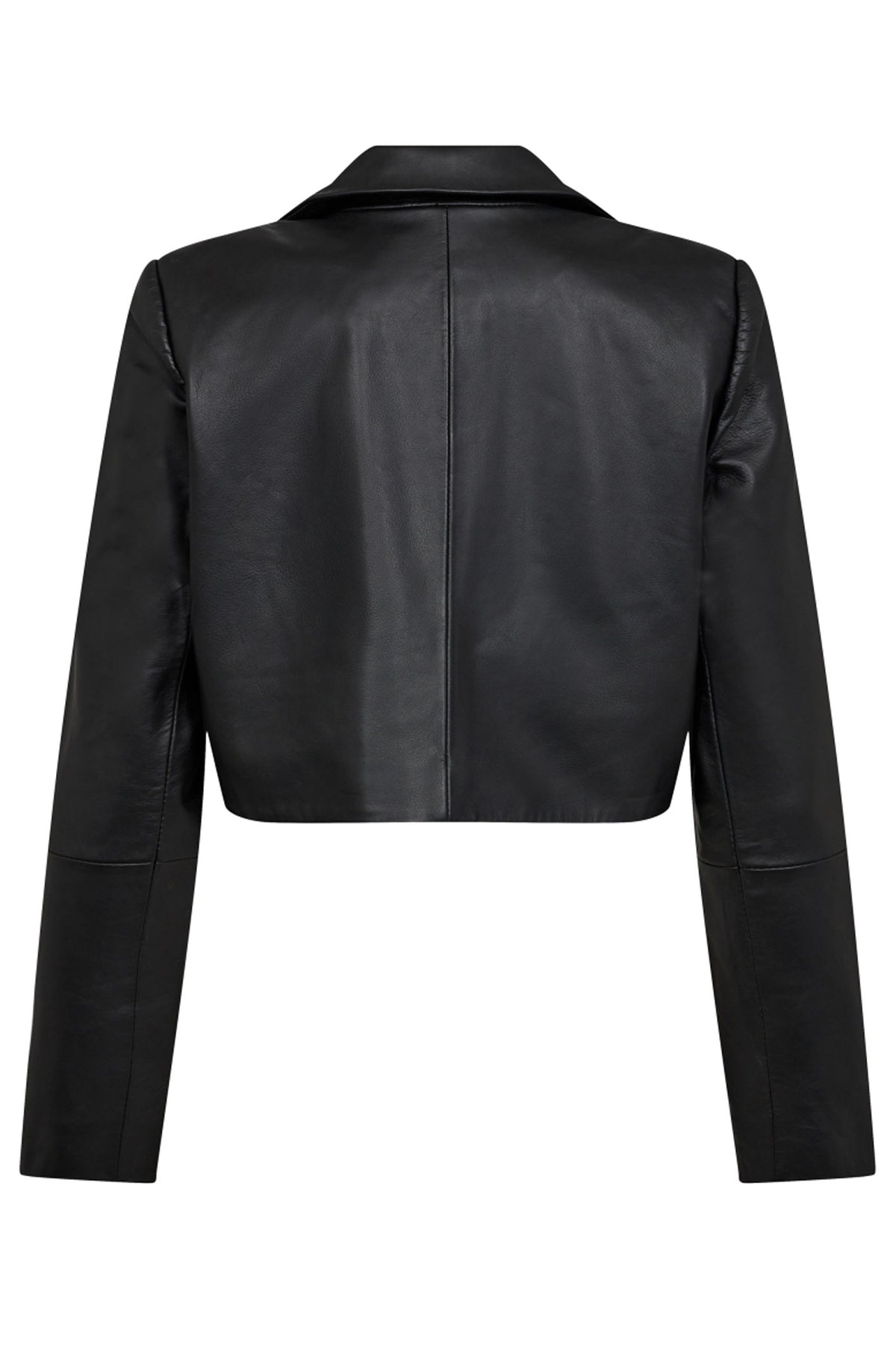 PhoebeCC Leather Crop Blazer Black