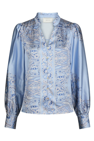 Massima Paisley Border Light Blue - 160960 Thumbnail