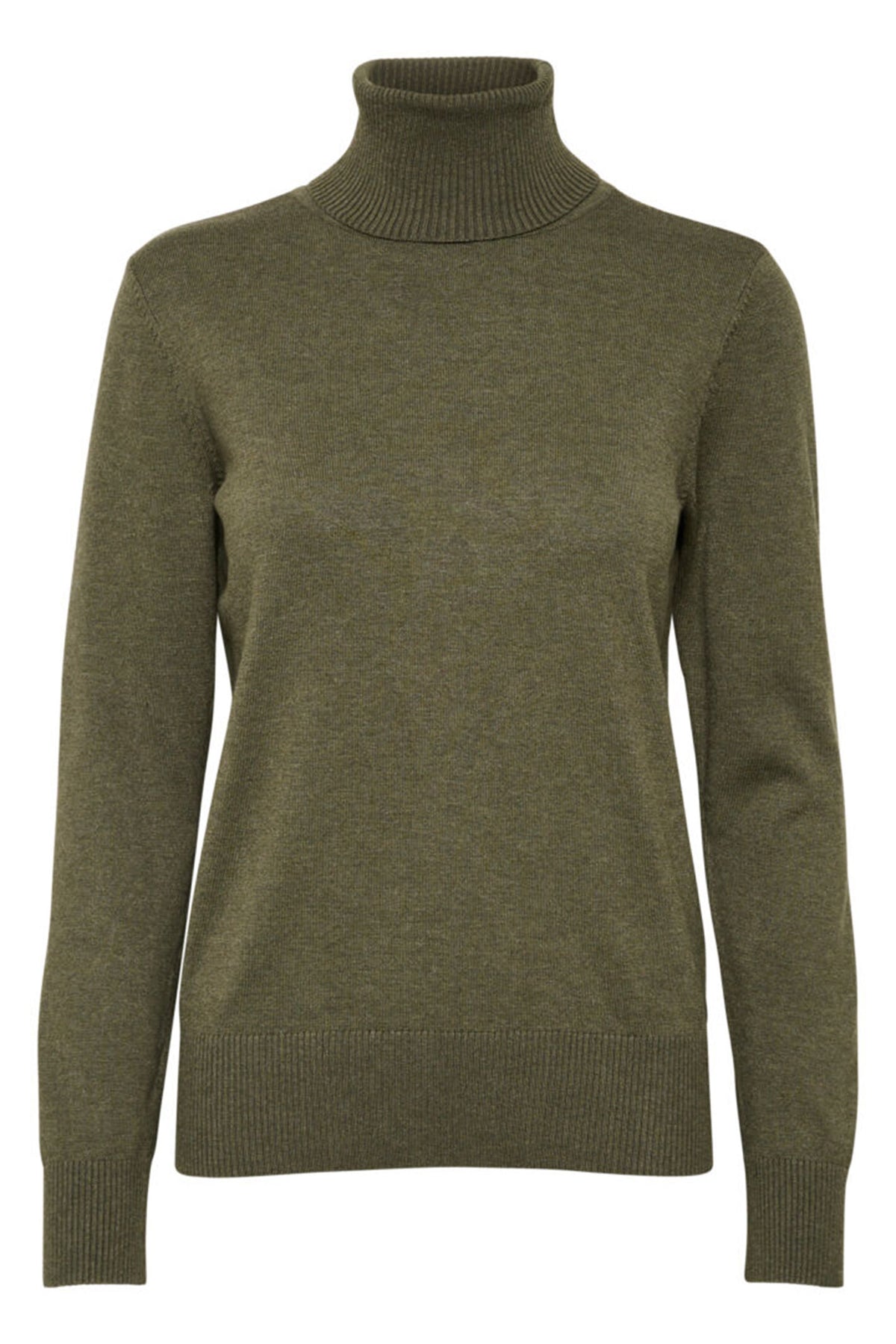 J2046, MilaSZ Rollneck Pullove Army Green Melange - 30500018