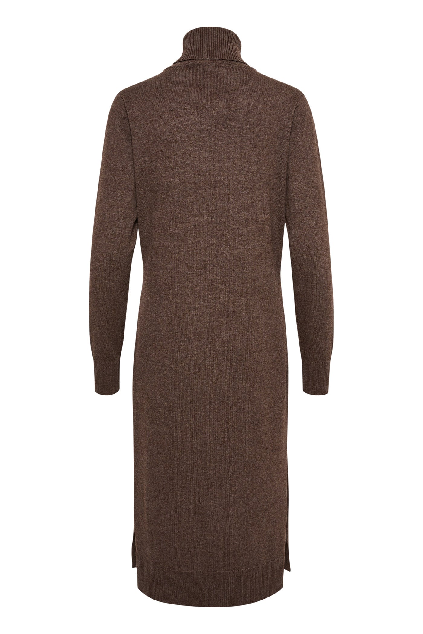 MilaSZ Roll Neck Long Dress Major Brown Melange - 30511420