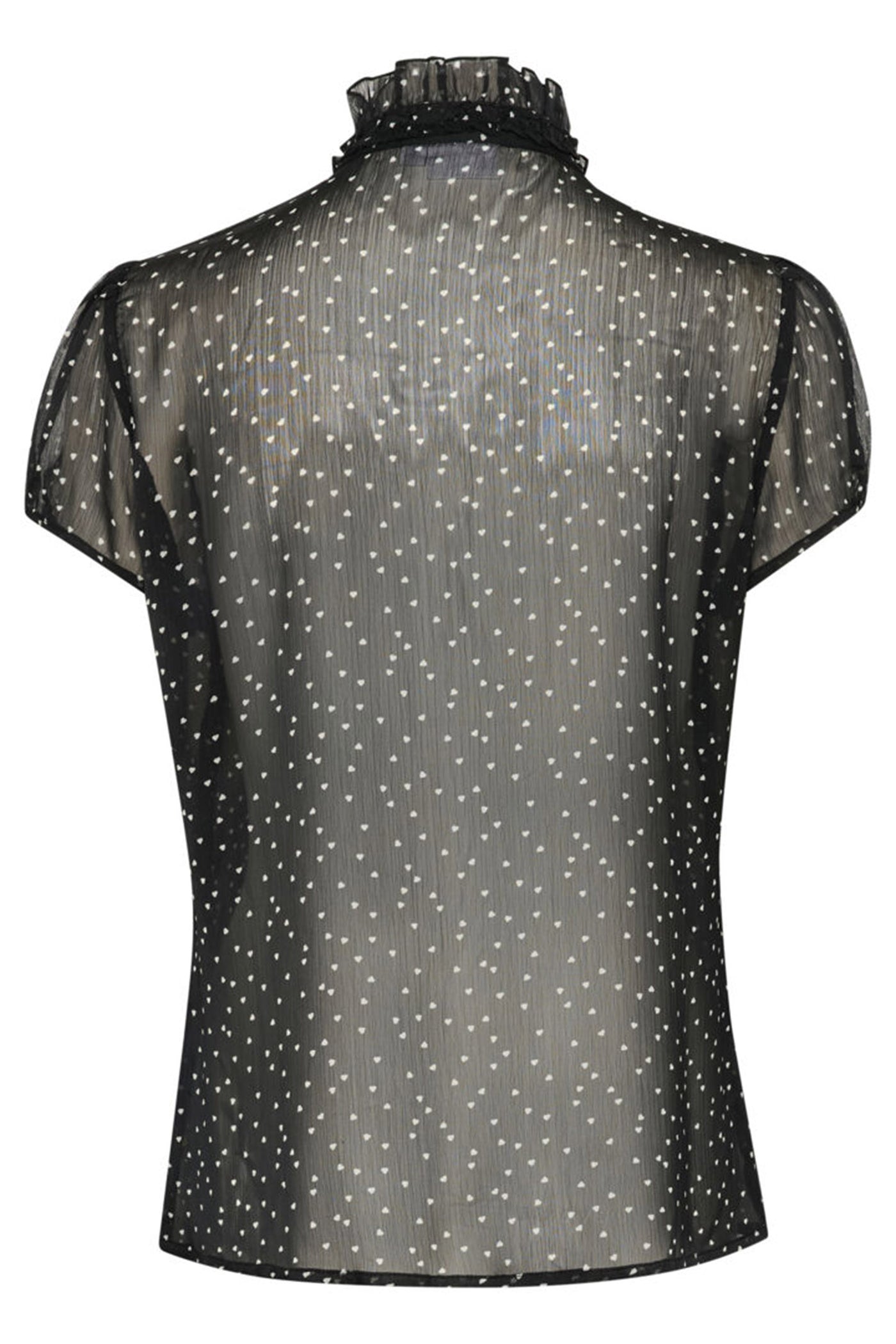LiljaSZ Crinkle SS Shirt Black Ice Harts - 30512464
