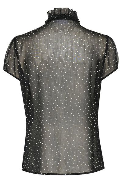 LiljaSZ Crinkle SS Shirt Black Ice Harts - 30512464 Thumbnail