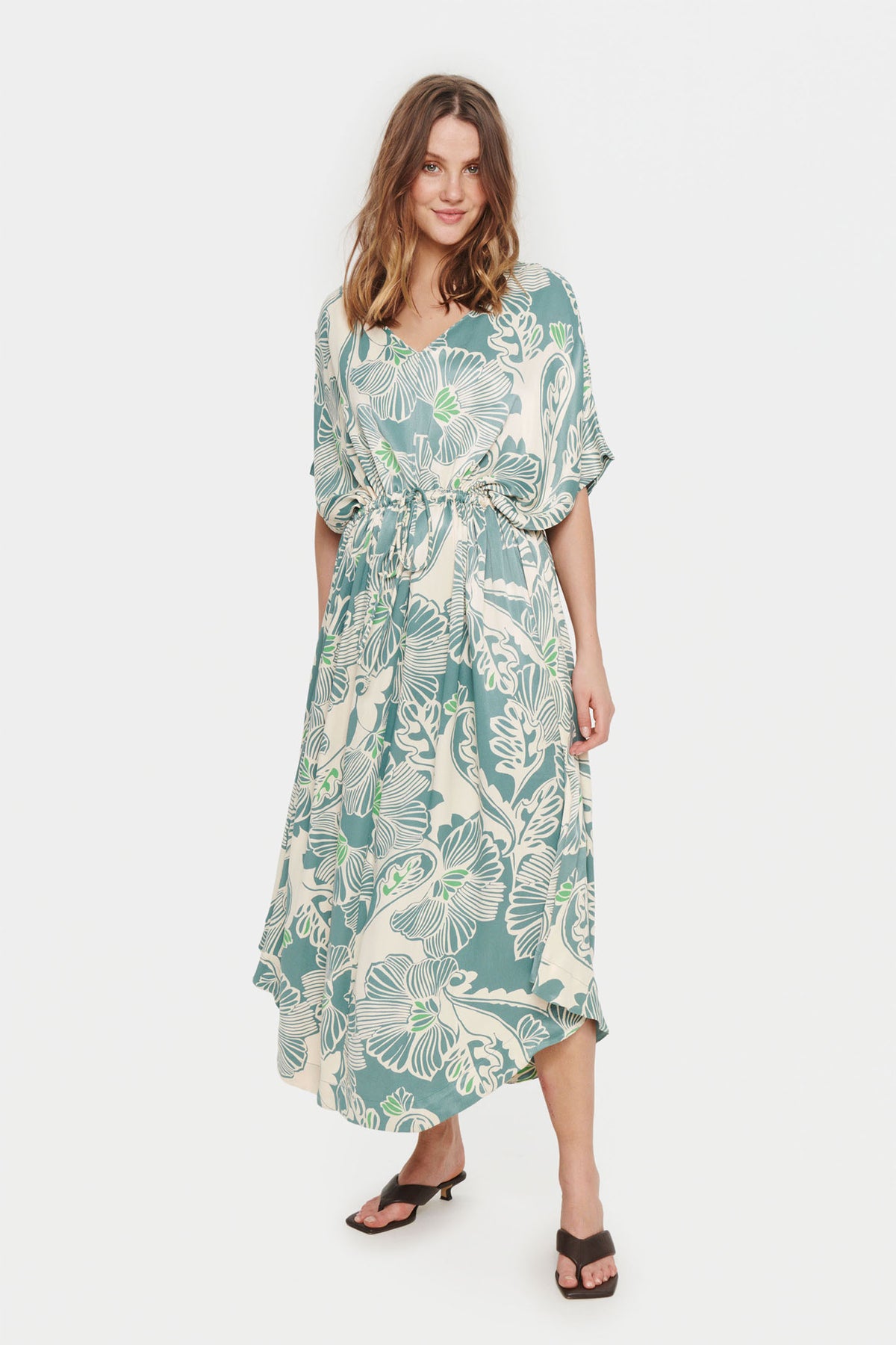 VaukaSZ Maxi Dress Sagebrush G. Big Soft Flower - 30512711
