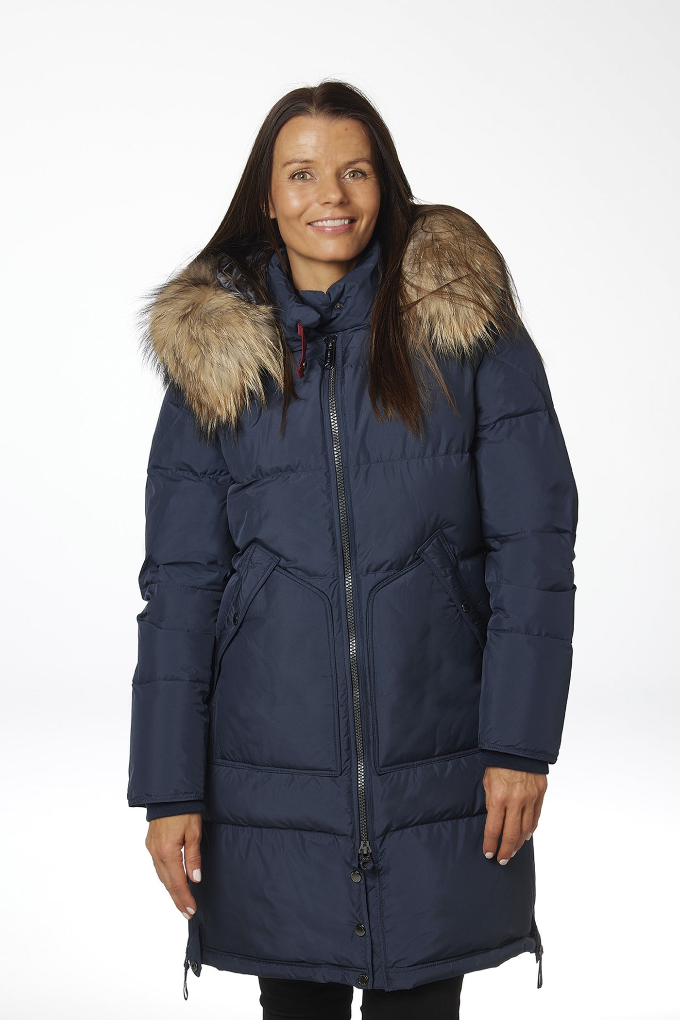 Elita with real fur Navy - 2010-500R