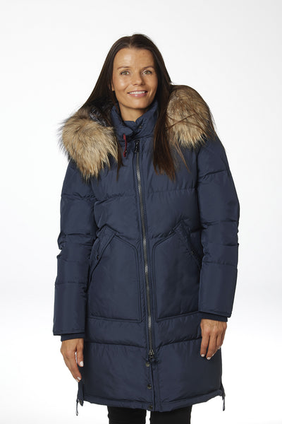 Elita with real fur Navy - 2010-500R Thumbnail