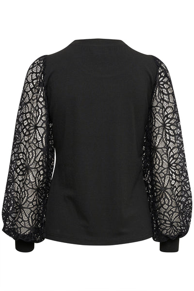 KAbecca Lace T-Shirt Black deep - 10508024 Thumbnail