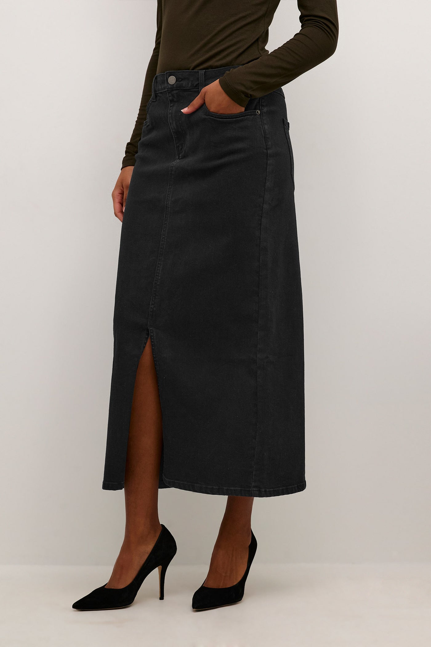 KAsinem HW Denim Skirt Black deep - 10508064