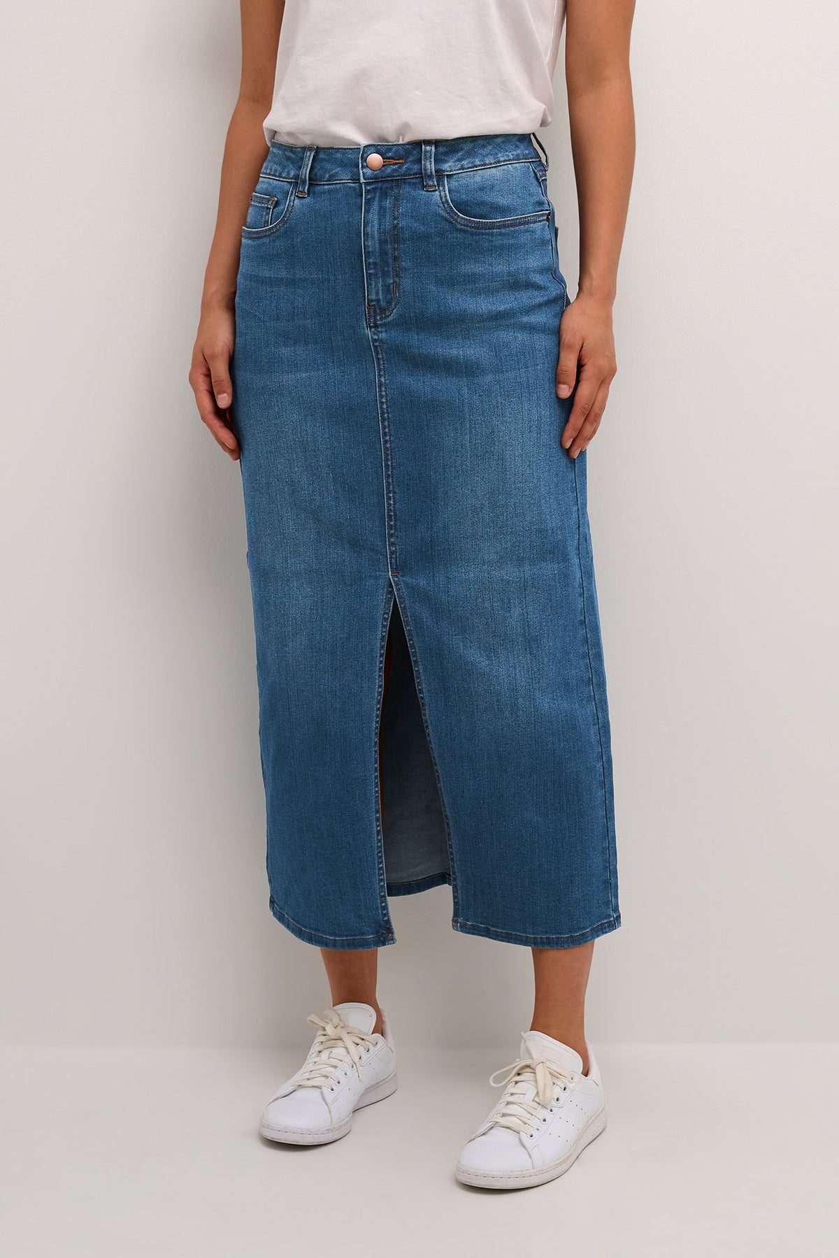 KAsinem HW Denim Skirt Medium Blue Denim - 10508064