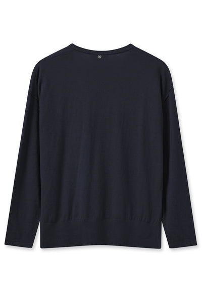 MMTani V-neck Knit Salute Navy - 158970 Thumbnail