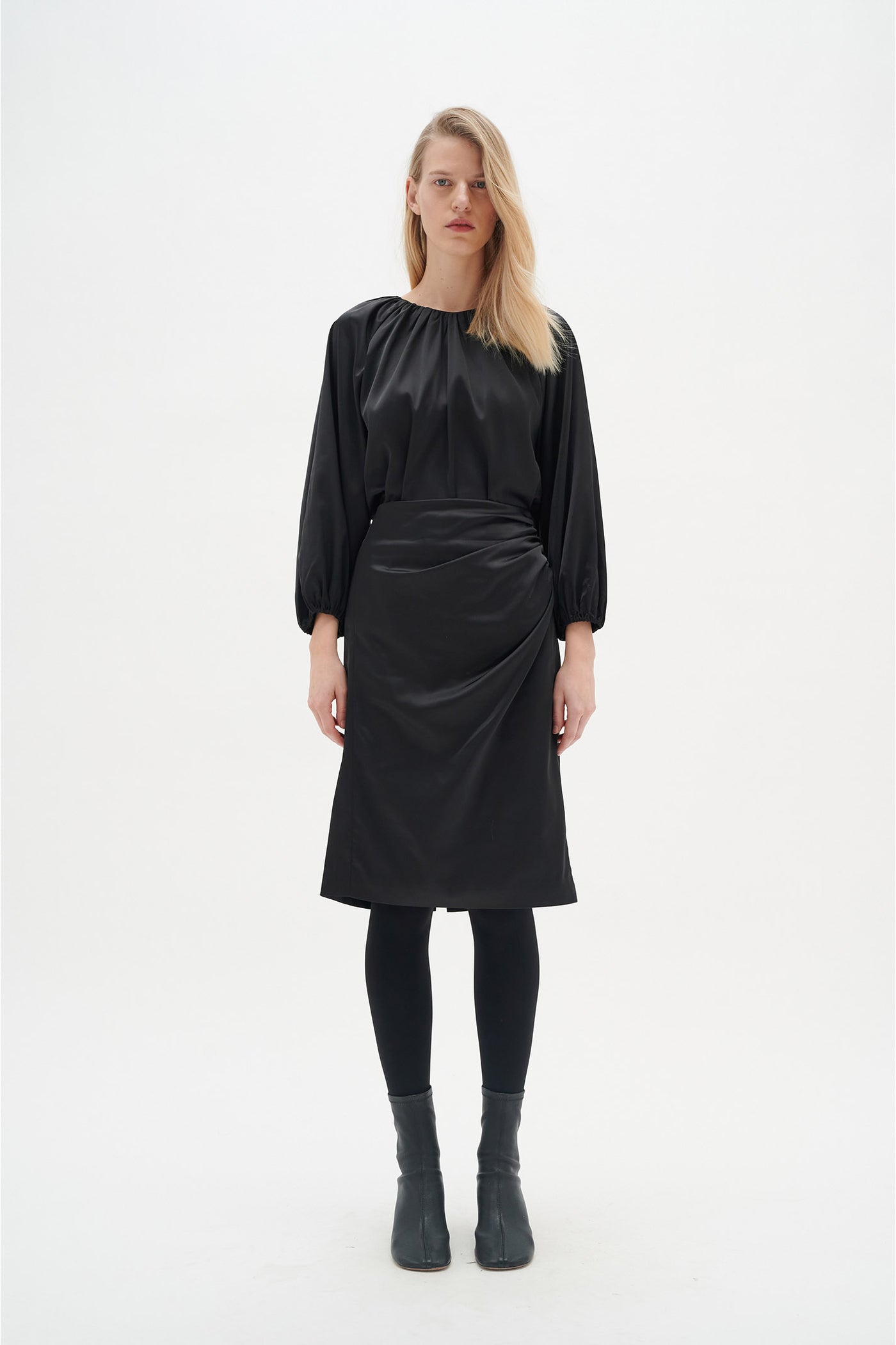 ZilkyIW Drape Skirt Black - 30108855