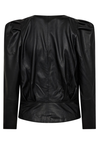 PhoebeCC Drape Puff Blouse Black - 35352 Thumbnail