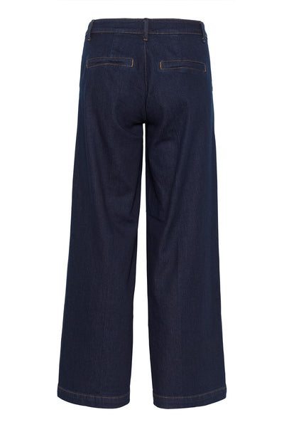 LaraMW 115 Wide Pant Dark Blue Un-Wash - 10704538 Thumbnail