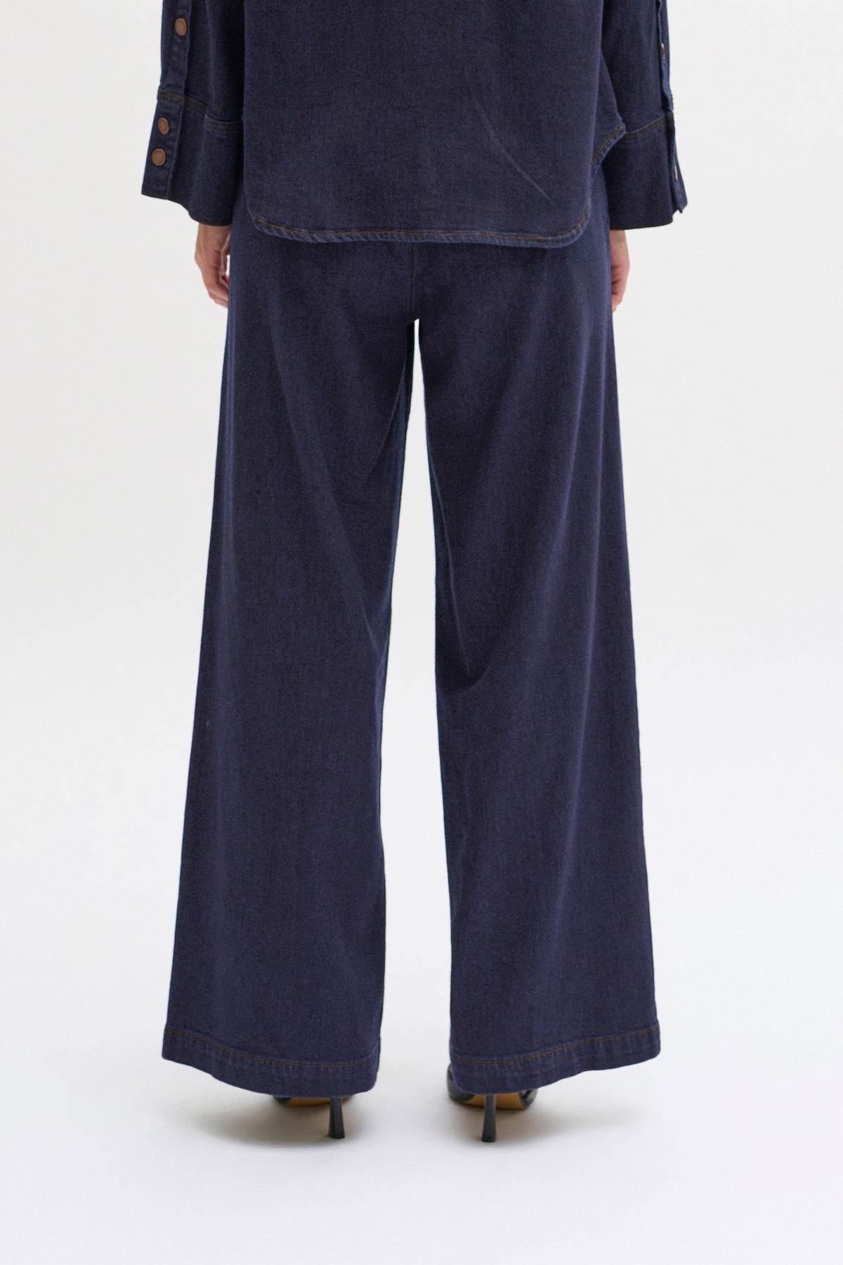 LaraMW 115 Wide Pant Dark Blue Un-Wash - 10704538