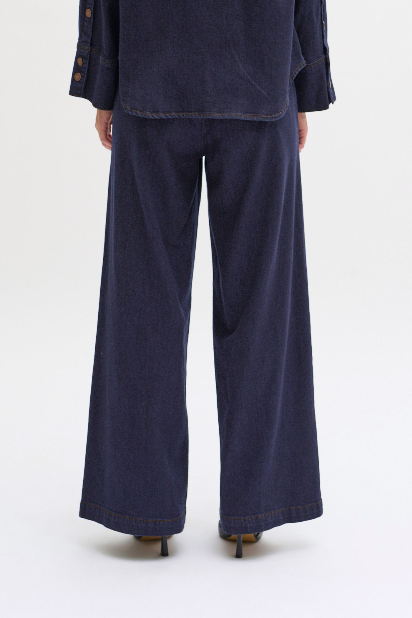 LaraMW 115 Wide Pant Dark Blue Un-Wash - 10704538