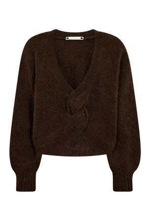 CozyCC Twist Back Knit 83-Mocca - 32127