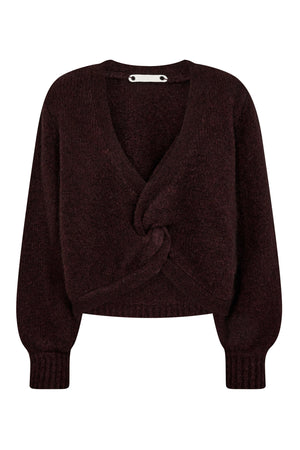 CozyCC Twist Back Knit 87-Winered - 32127