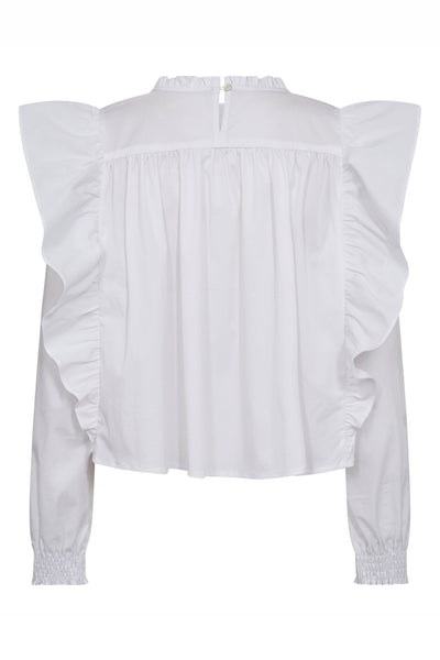 CottonCC Crisp Frill Blouse 4000-White Thumbnail