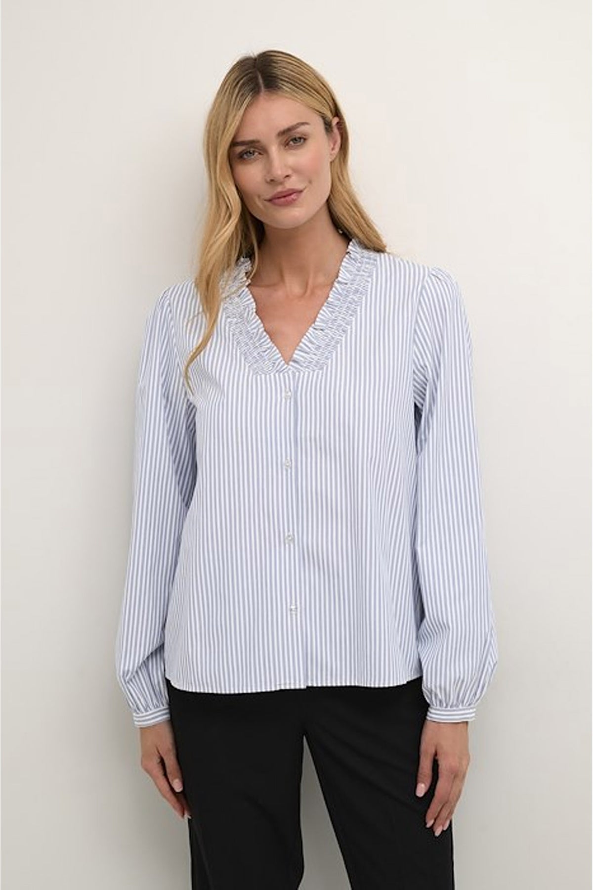KAmaibritt Shirt Blue and white stripe - 10508218