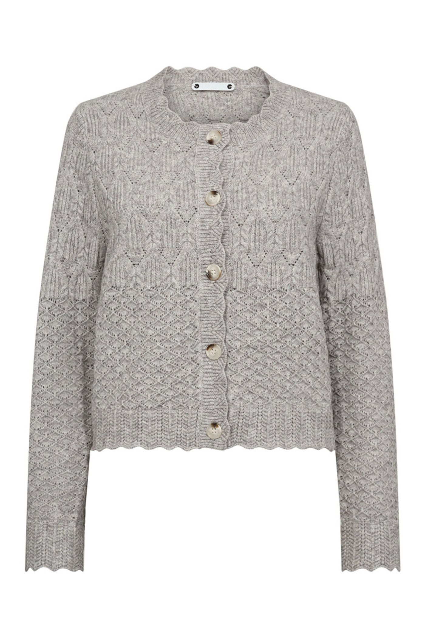PointelleCC Cardigan 137-Pale Grey - 32130