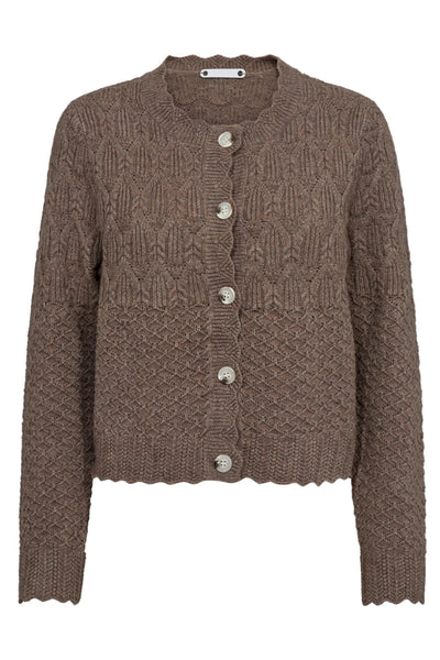 PointelleCC Cardigan 154-Walnut - 32130 Thumbnail