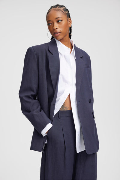 LizaGZ linen blazer NOOS Tammy Navy - 10908813 Thumbnail