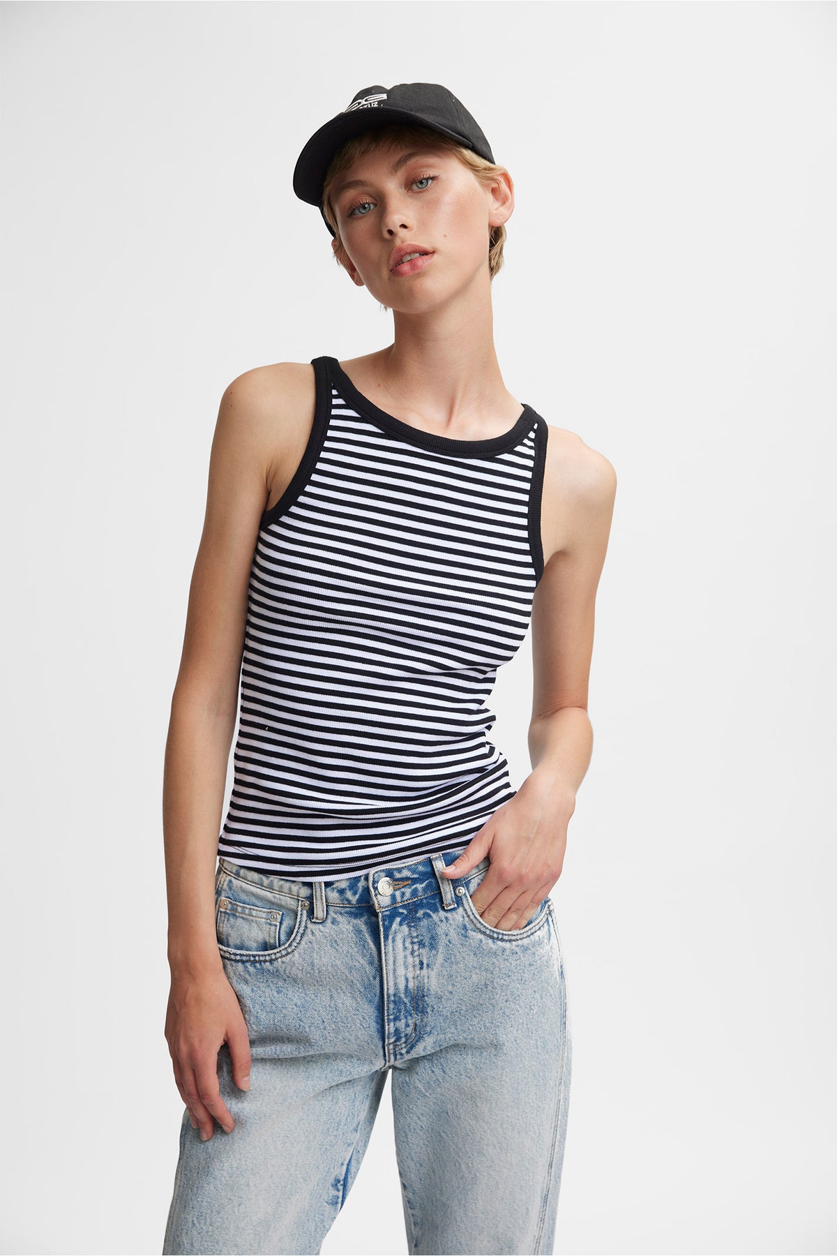 DrewGZ sl reversible stripe to Bright White Black stripe - 10909042