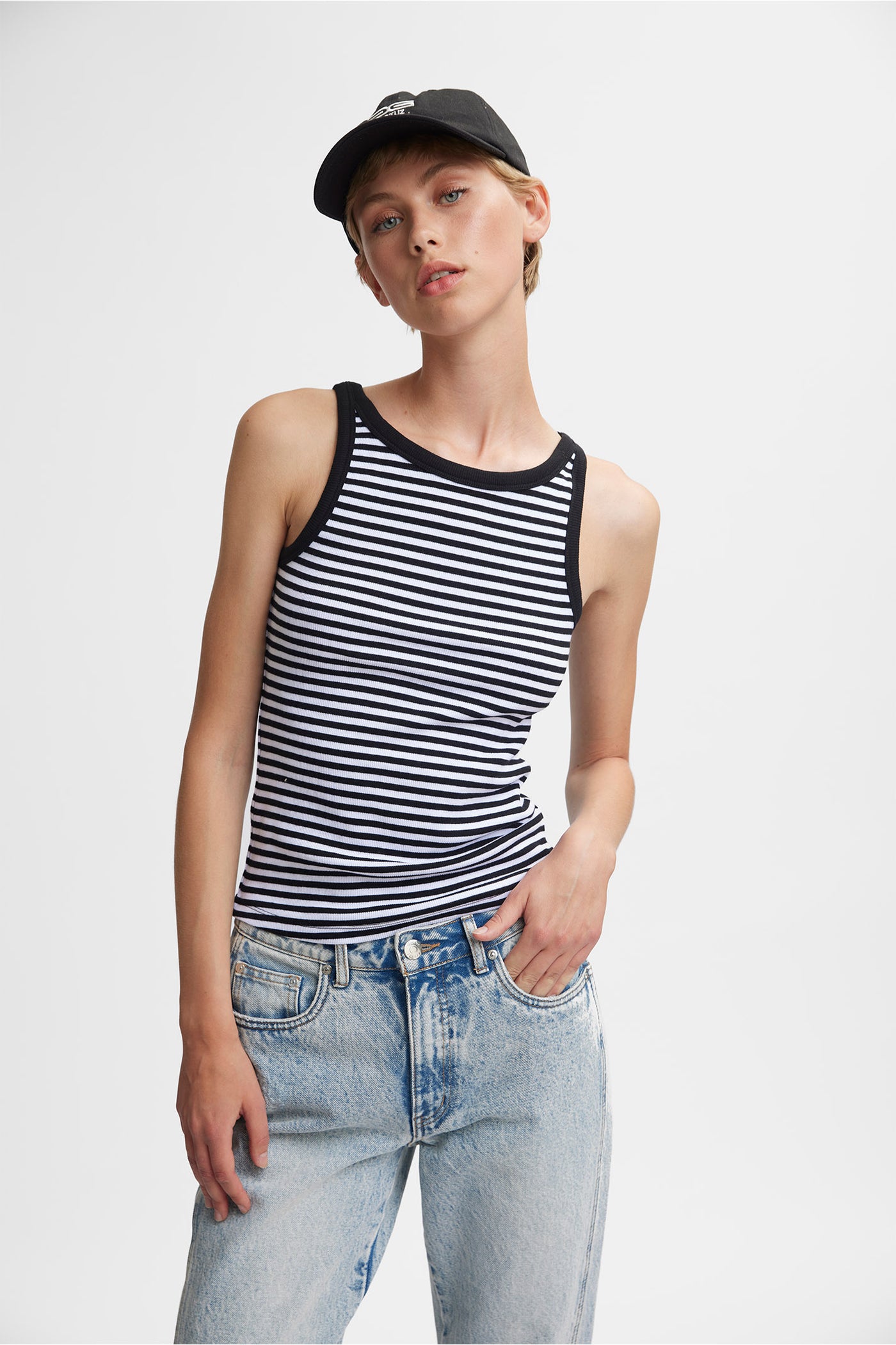 DrewGZ sl reversible stripe to Bright White Black stripe - 10909042