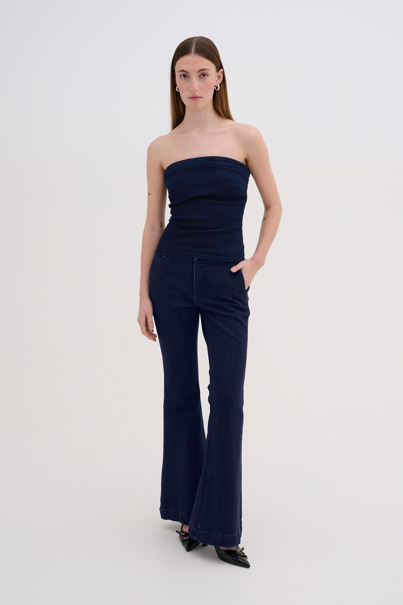 AyoMW 158 High Bootcut Y Dark Blue Un-Wash - 10704661