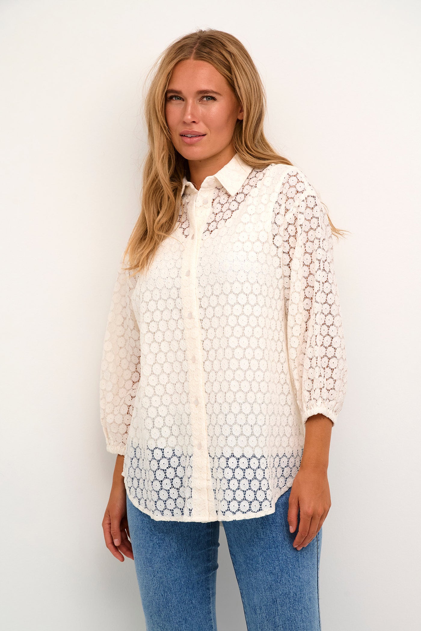 KAloren Lace Shirt Chalk - 10508509