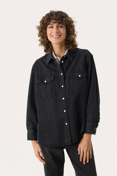 CollettePW SH Washed Black Denim - 30308571 Thumbnail