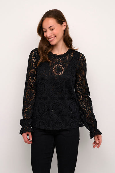 CRTiley Lace Blouse Pitch Black - 10607994 Thumbnail