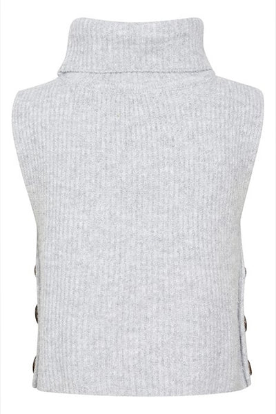 CRStarfi Short Knit Slipover Light Grey Melange - 10609134 Thumbnail