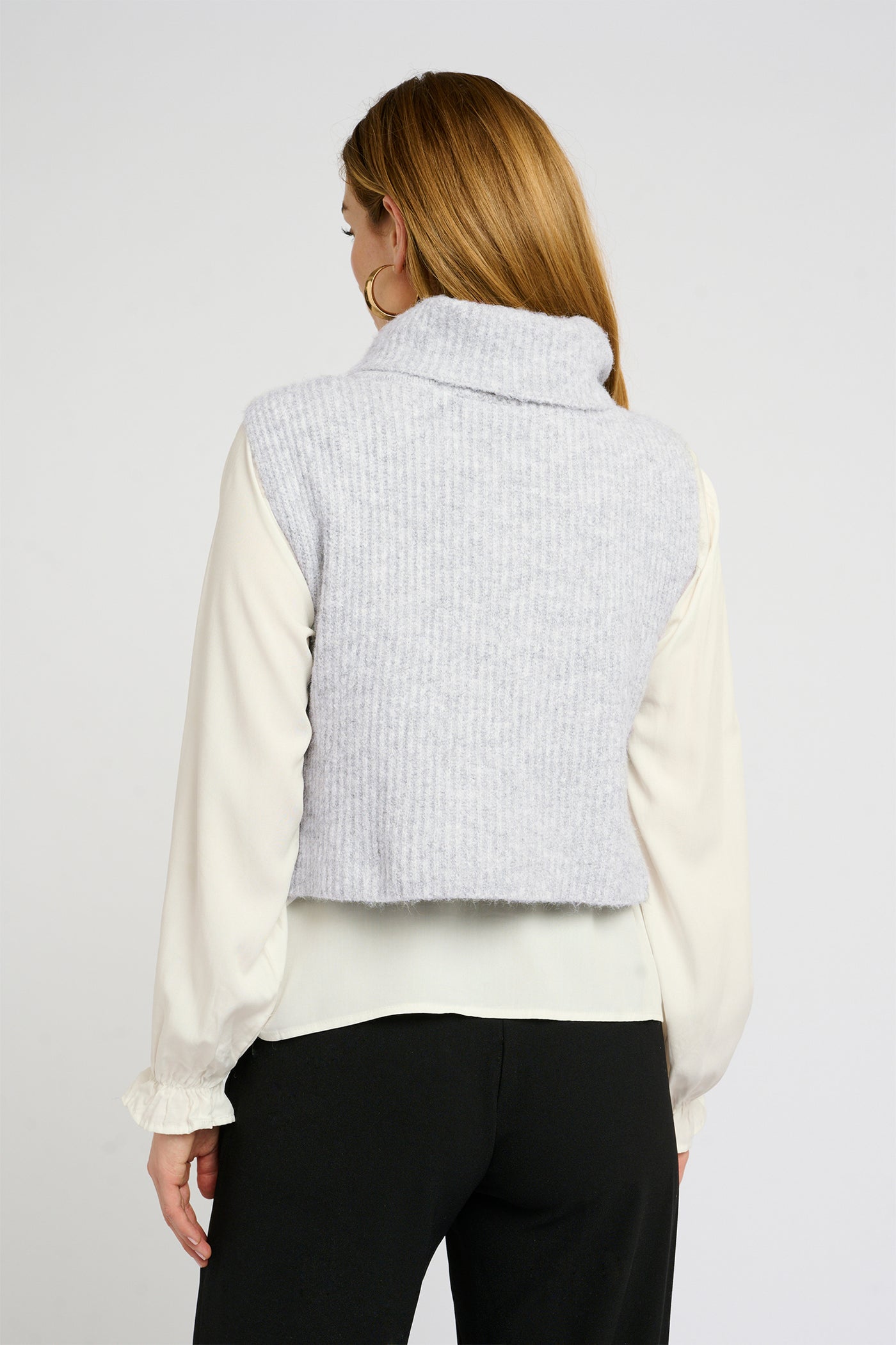 CRStarfi Short Knit Slipover Light Grey Melange - 10609134