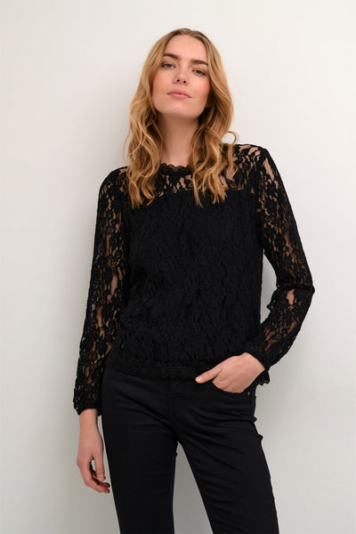 CRKit Lace LS Blouse Pitch Black - 10611701 Thumbnail