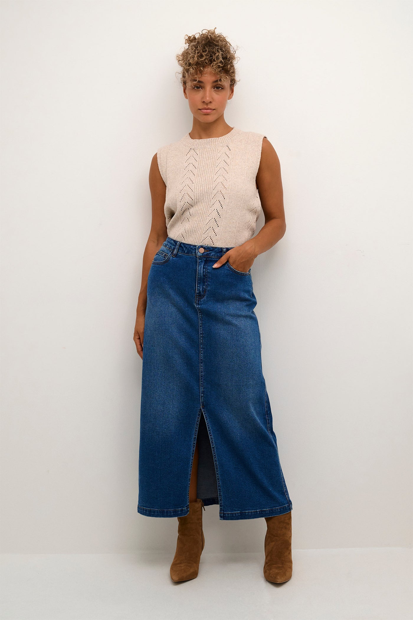 CREbba Denim Skirt Reno Medium Blue Denim - 10612261