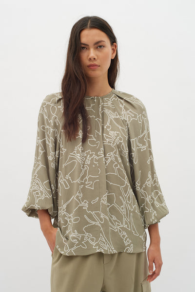 BaitiIW Blouse Pinetree Silhuette Lines - 30109420 Thumbnail