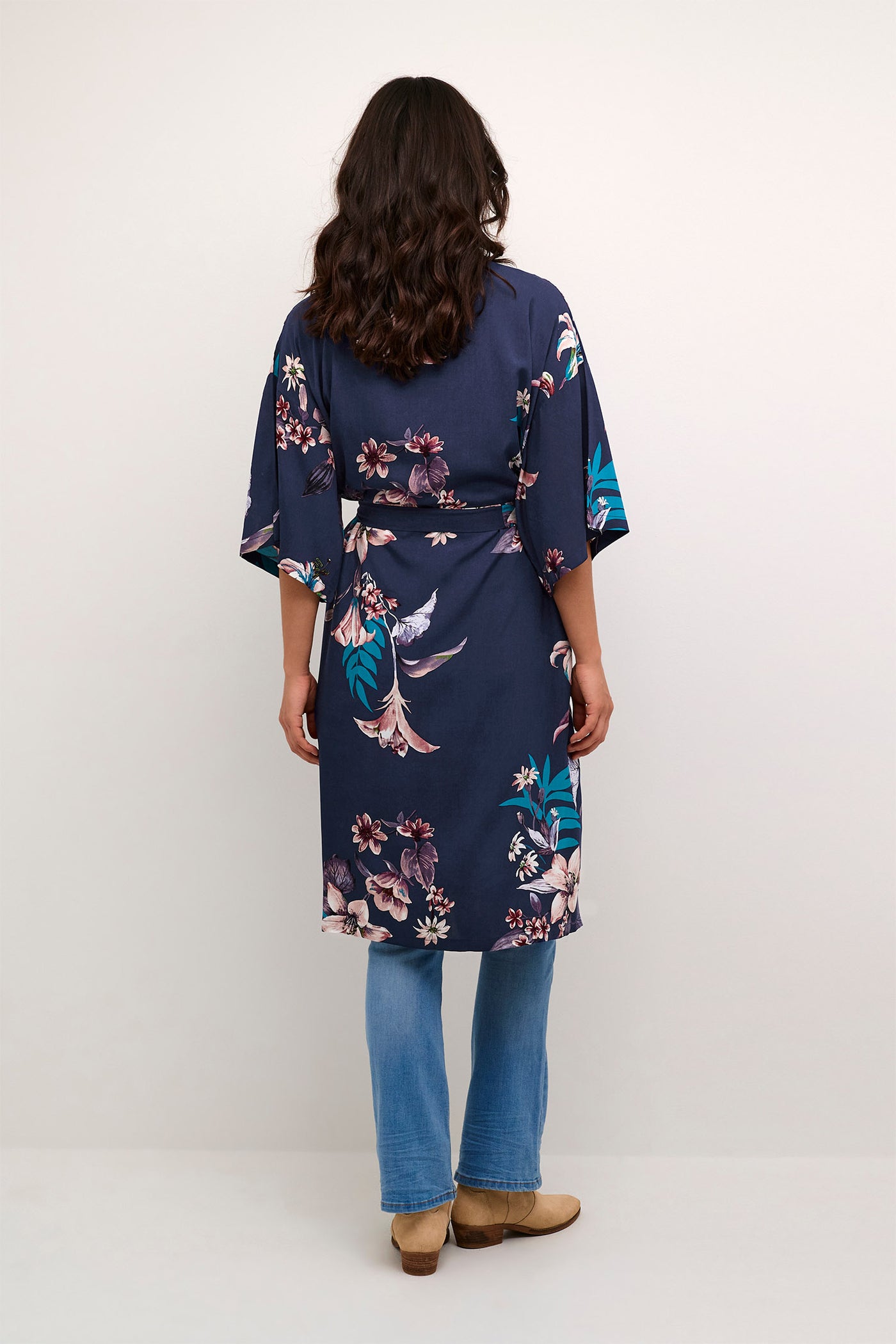 CROtta Kimono Navy Flower Print - 10611044