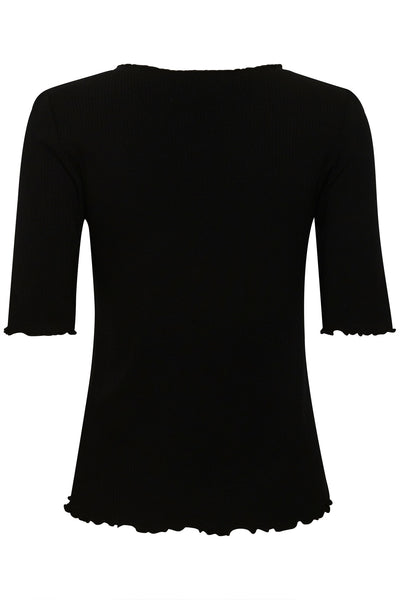 CRRibba s/s Blouse Pitch Black Thumbnail