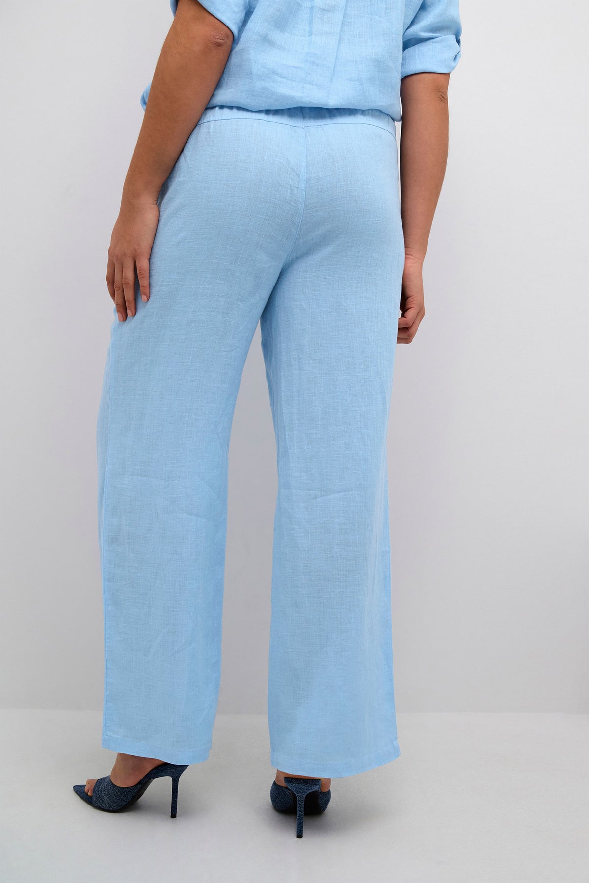 CRBellis Linen Pant Placid Blue Melange - 10611574