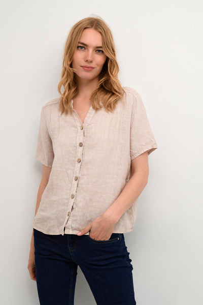 CRBellis Linen Shirt Crispy Sand - 10611578 Thumbnail