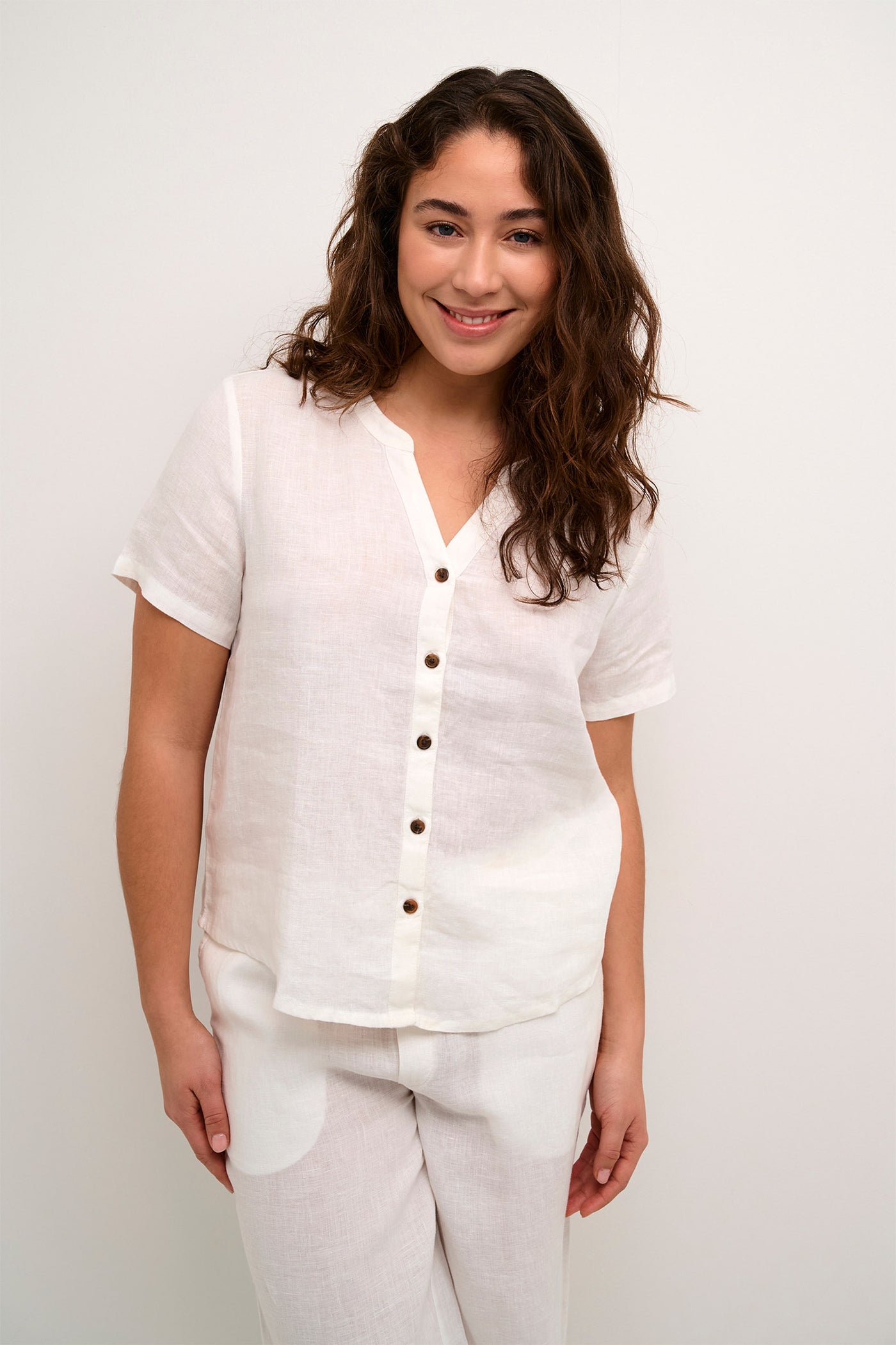 CRBellis Linen Shirt Snow White - 10611578