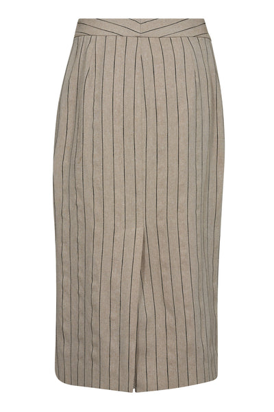 LinenCC Pin Pencil Skirt 18-Sand - 34136 Thumbnail