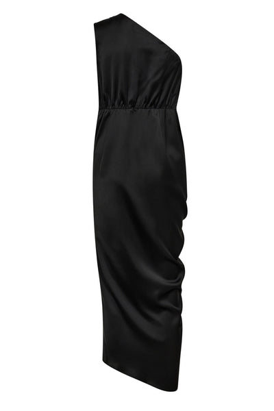 AdnaCC Asym Drape Dress 96-Black Thumbnail