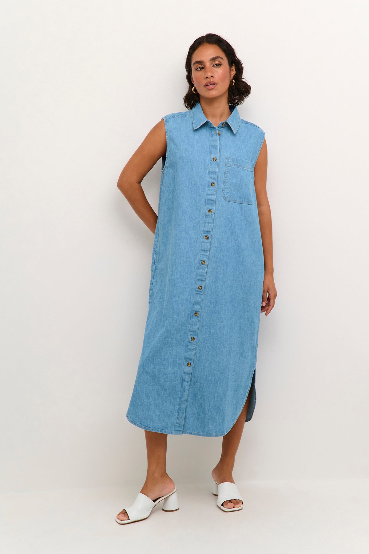 KAlouise Midi Dress Medium Blue Chambray - 10508518