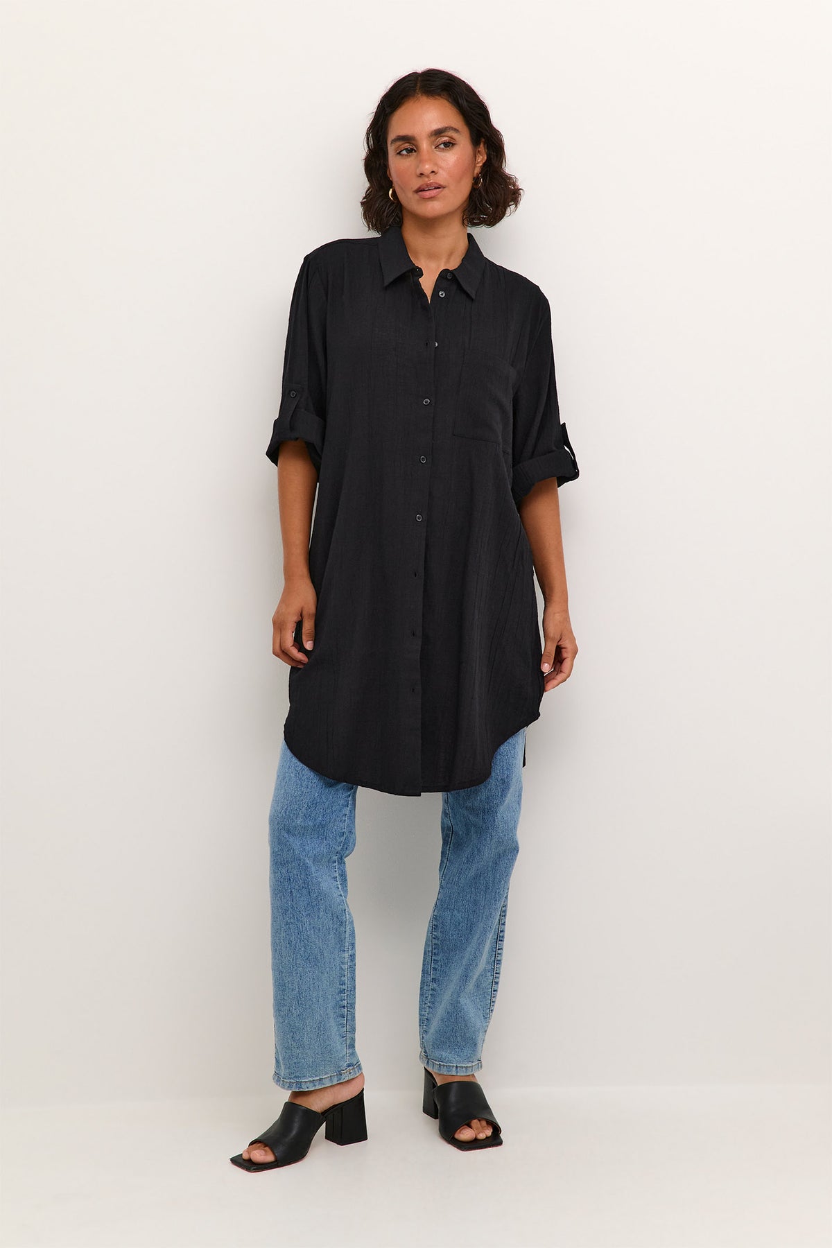 KApauline Shirt Dress Black deep - 10508528
