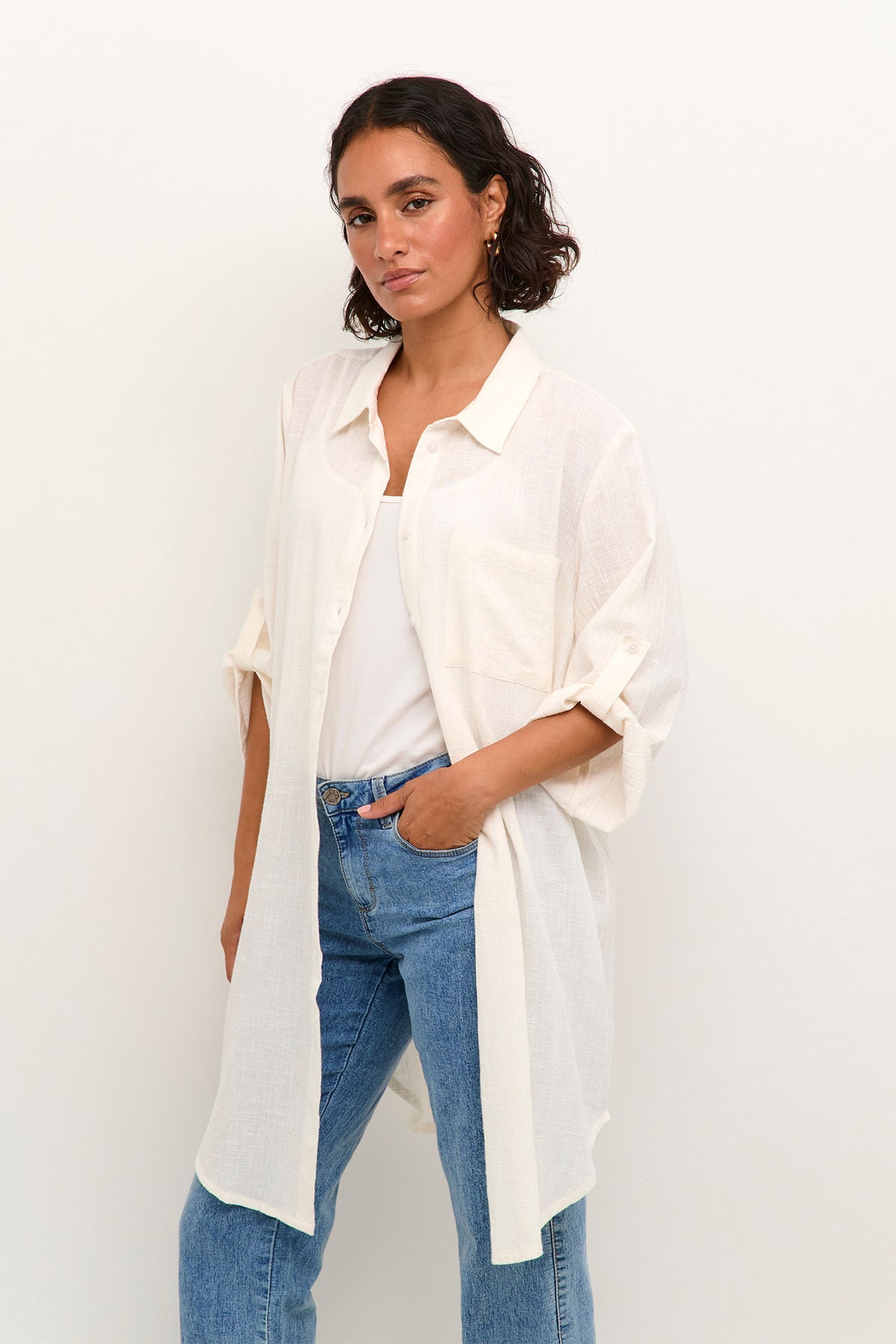 KApauline Shirt Dress Chalk - 10508528