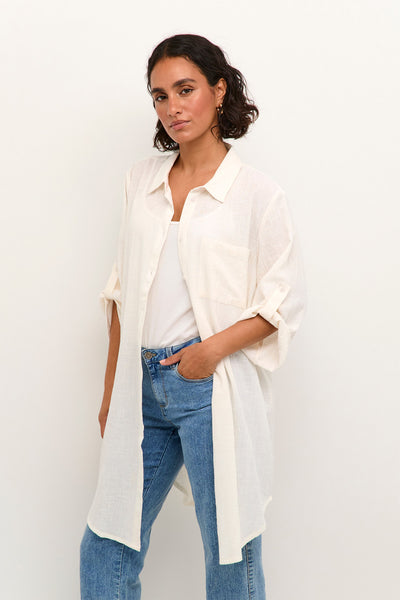 KApauline Shirt Dress Chalk - 10508528 Thumbnail